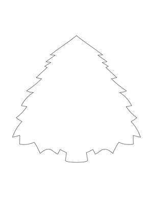 Fat Christmas Tree Shape Outline Craft Template Printable