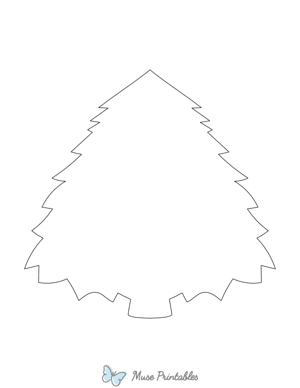 Fat Christmas Tree Shape Outline Craft Template