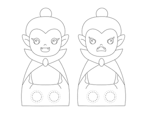 Female Vampire Two Finger Puppet Craft Template Printable