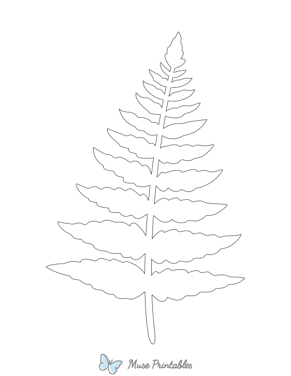 Fern Leaf Shape Outline Craft Template
