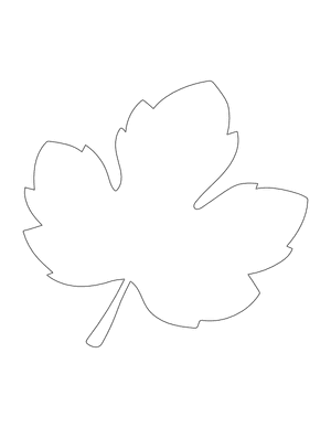 Fig Leaf Shape Outline Craft Template Printable