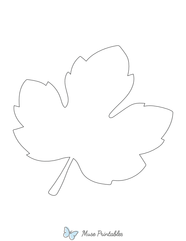 Fig Leaf Shape Outline Craft Template