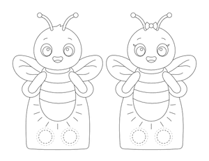Firefly Two Finger Puppet Craft Template
