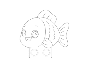 Fish Two Finger Puppet Craft Template Printable