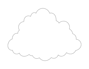 Fluffy Cloud Shape Outline Craft Template Printable