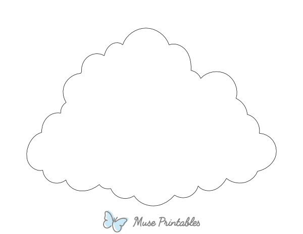 Fluffy Cloud Shape Outline Craft Template