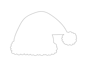 Fluffy Santa Hat Shape Outline Craft Template Printable