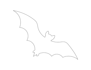Flying Bat Shape Outline Craft Template Printable