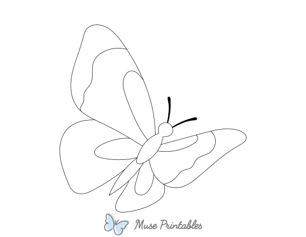 Flying Butterfly Outline Craft Template Printable