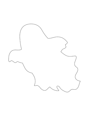 Flying Ghost Shape Outline Craft Template