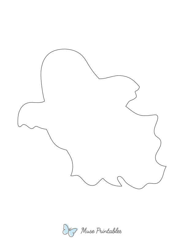 Flying Ghost Shape Outline Craft Template