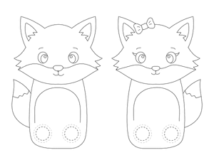 Fox Two Finger Puppet Craft Template Printable