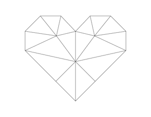 Geometric Heart Outline Craft Template Printable