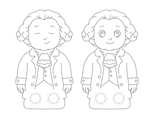 George Washington Two Finger Puppet Craft Template Printable