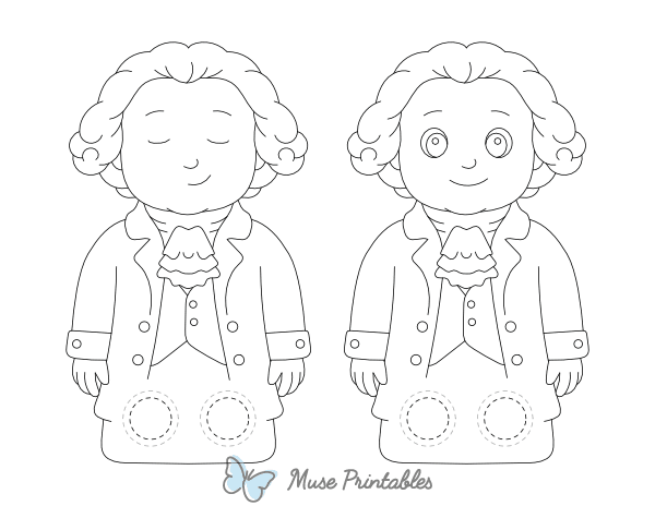 George Washington Two Finger Puppet Craft Template