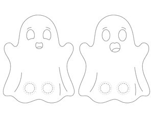 Ghost Two Finger Puppet Craft Template Printable