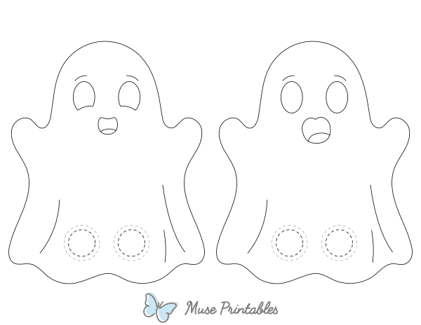 Ghost Two Finger Puppet Craft Template