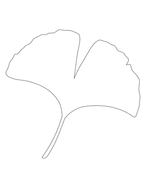 Ginkgo Leaf Shape Outline Craft Template Printable