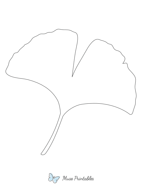 Ginkgo Leaf Shape Outline Craft Template