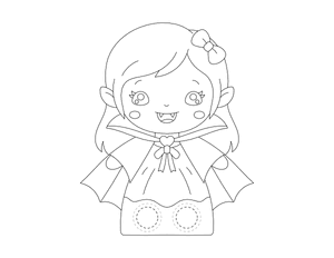 Girly Vampire Two Finger Puppet Craft Template Printable