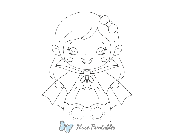 Girly Vampire Two Finger Puppet Craft Template Printable
