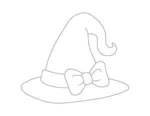 Girly Witch Hat Outline Craft Template Printable