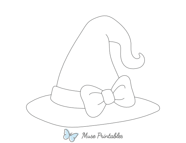 Girly Witch Hat Outline Craft Template Printable