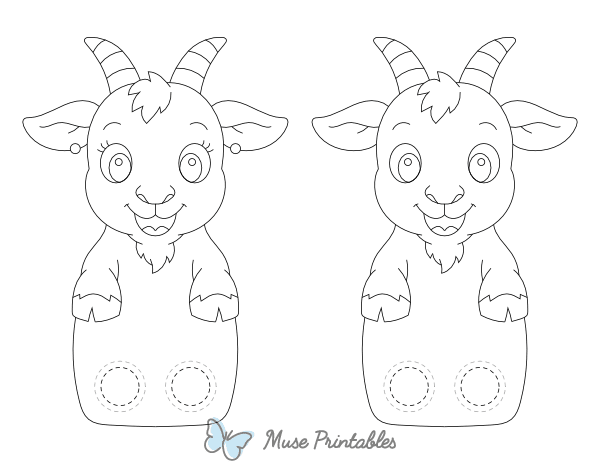 Goat Two Finger Puppet Craft Template