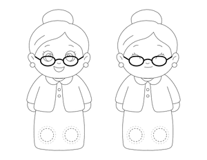 Grandma Two Finger Puppet Craft Template Printable
