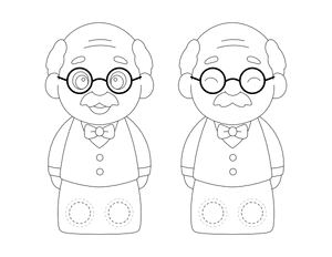 Grandpa Two Finger Puppet Craft Template Printable
