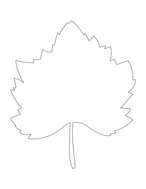Grape Leaf Shape Outline Craft Template