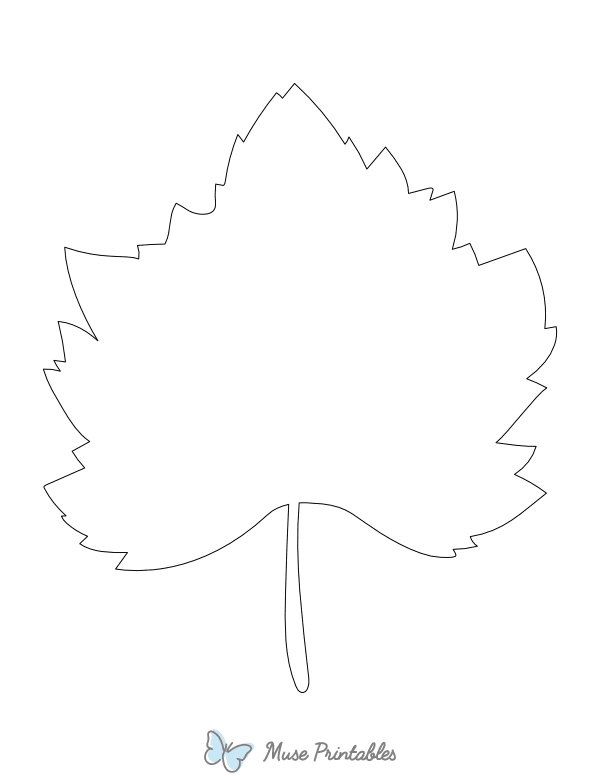 Grape Leaf Shape Outline Craft Template
