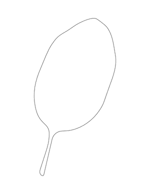 Guava Leaf Shape Outline Craft Template Printable