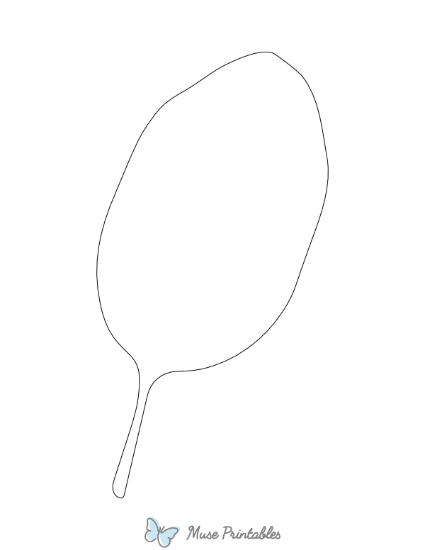 Guava Leaf Shape Outline Craft Template