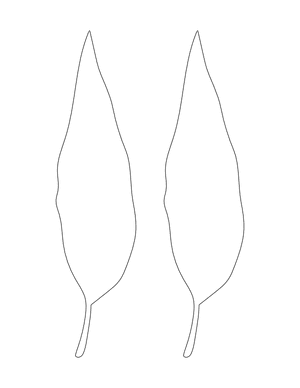 Gum Leaf Shape Outline Craft Template Printable