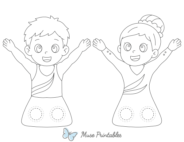Gymnast Two Finger Puppet Craft Template Printable