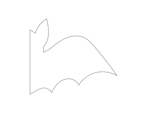 Half Bat Shape Outline Craft Template Printable