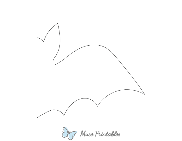 Half Bat Shape Outline Craft Template Printable
