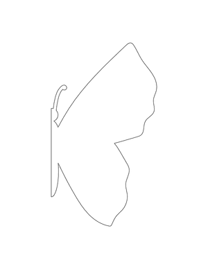Half Butterfly Shape Outline Craft Template Printable