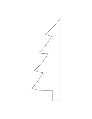 Half Christmas Tree Shape Outline Craft Template Printable