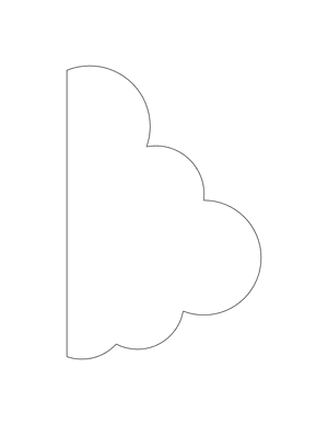 Half Cloud Shape Outline Craft Template Printable