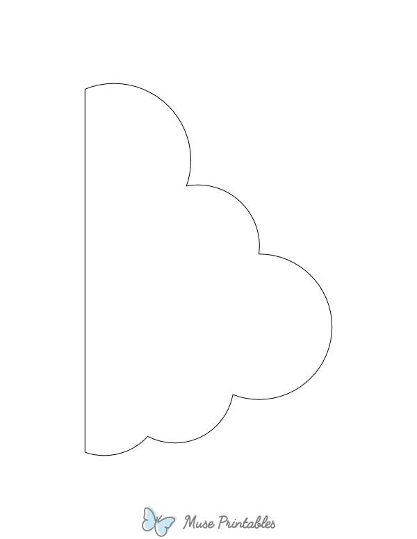 Half Cloud Shape Outline Craft Template