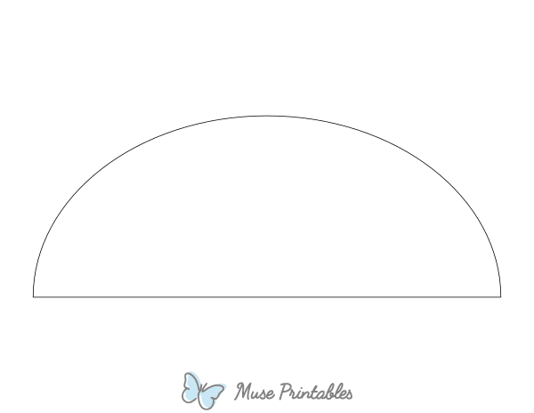 Half Oval Shape Outline Craft Template