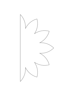 Half Sunflower Shape Outline Craft Template Printable