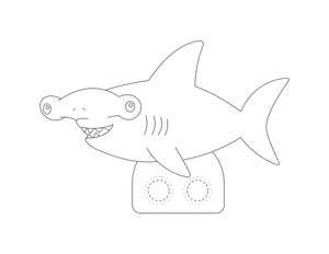 Hammerhead Shark Two Finger Puppet Craft Template Printable