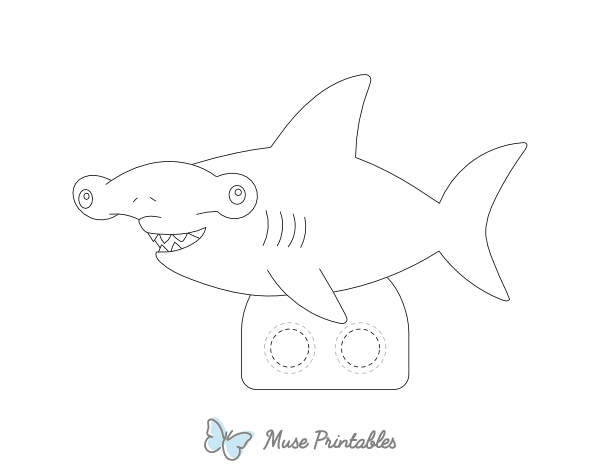 Hammerhead Shark Two Finger Puppet Craft Template Printable