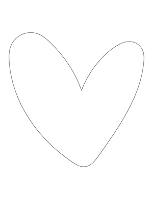 Hand-Drawn Heart Shape Outline Craft Template Printable