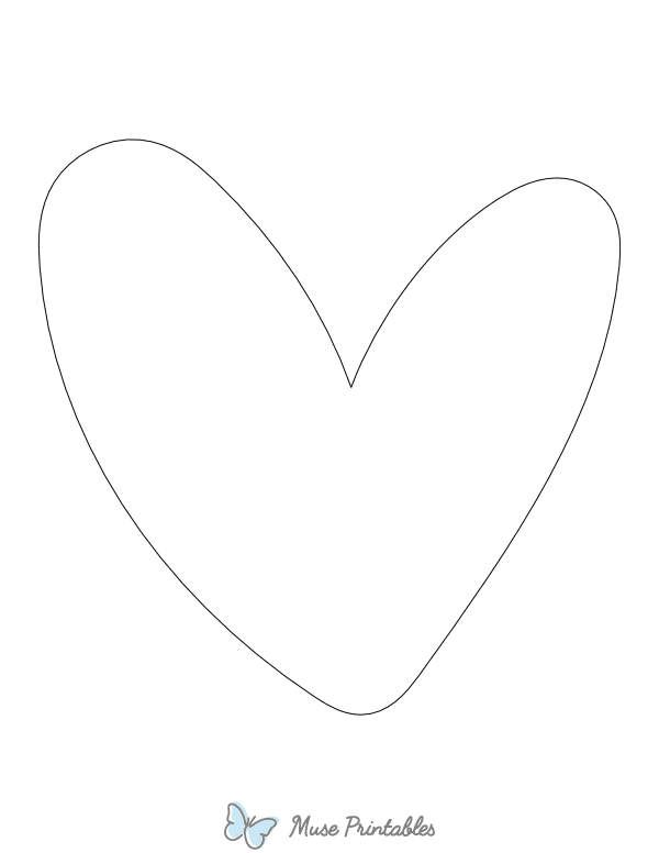 Hand-Drawn Heart Shape Outline Craft Template