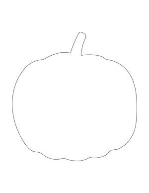 Hand-Drawn Pumpkin Shape Outline Craft Template