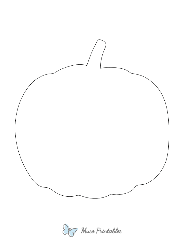 Hand-Drawn Pumpkin Shape Outline Craft Template